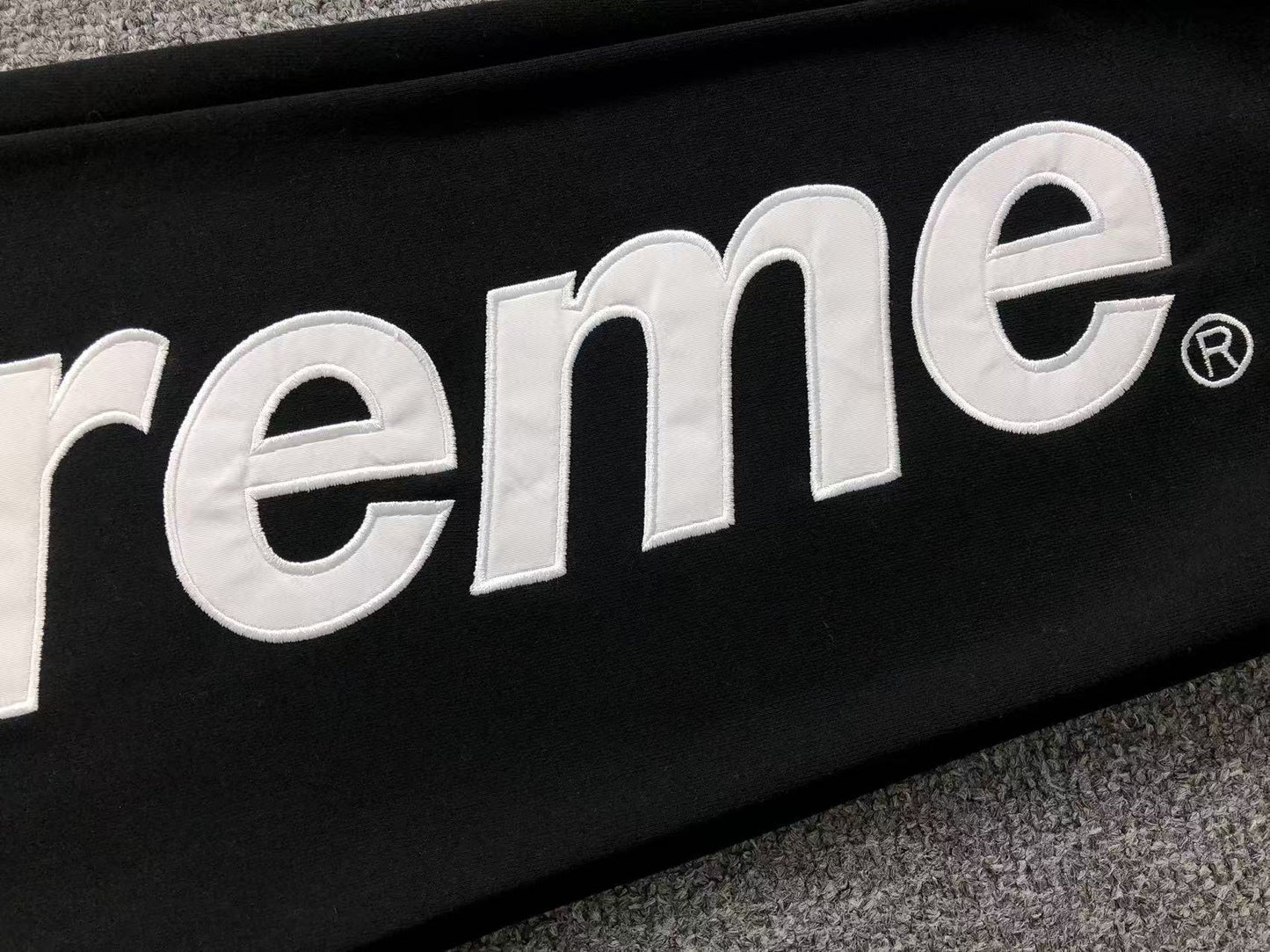Supreme Satin Appliqué Sweatpants Black