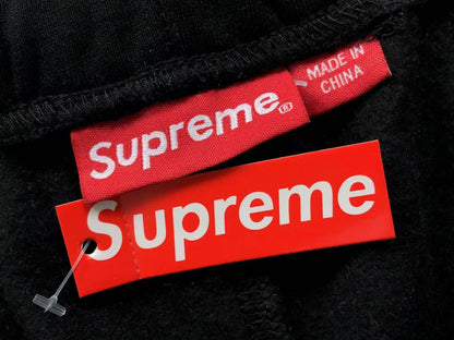 Supreme Satin Appliqué Sweatpants Black