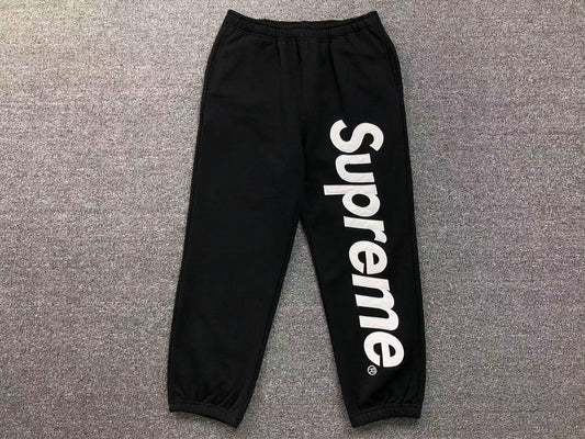 Supreme Satin Appliqué Sweatpants Black