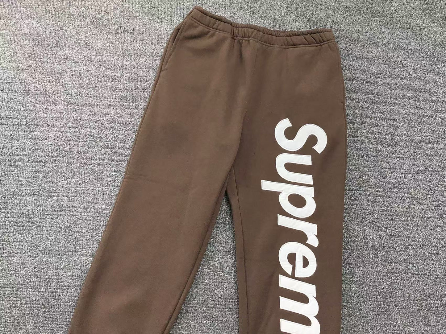 Supreme Satin Appliqué Sweatpants Brown