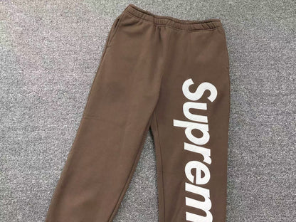 Supreme Satin Appliqué Sweatpants Brown