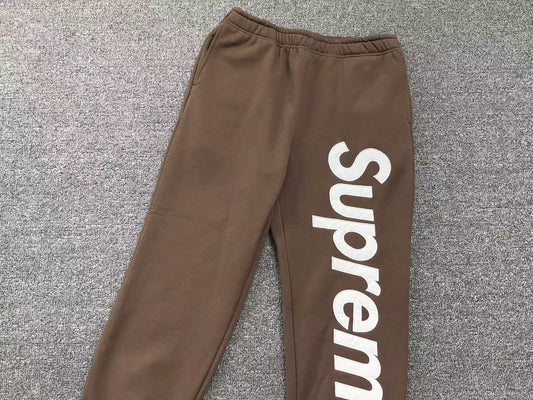 Supreme Satin Appliqué Sweatpants Brown