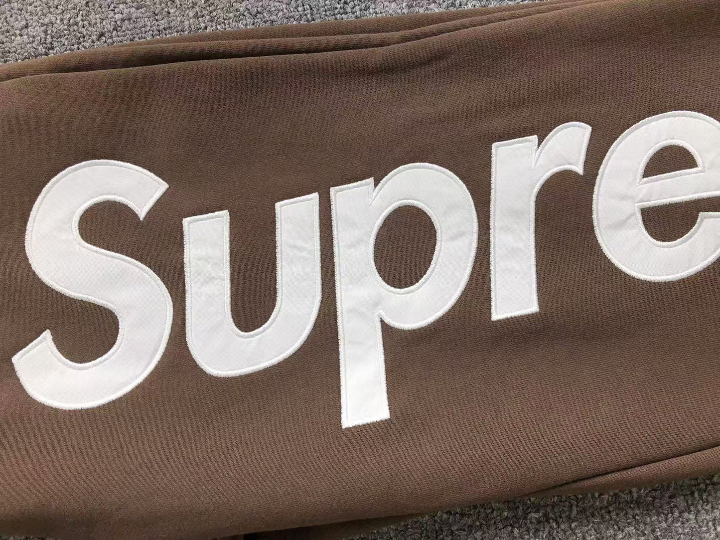 Supreme Satin Appliqué Sweatpants Brown
