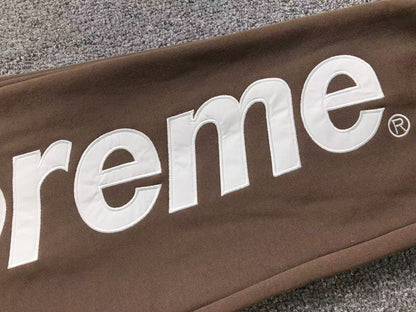 Supreme Satin Appliqué Sweatpants Brown