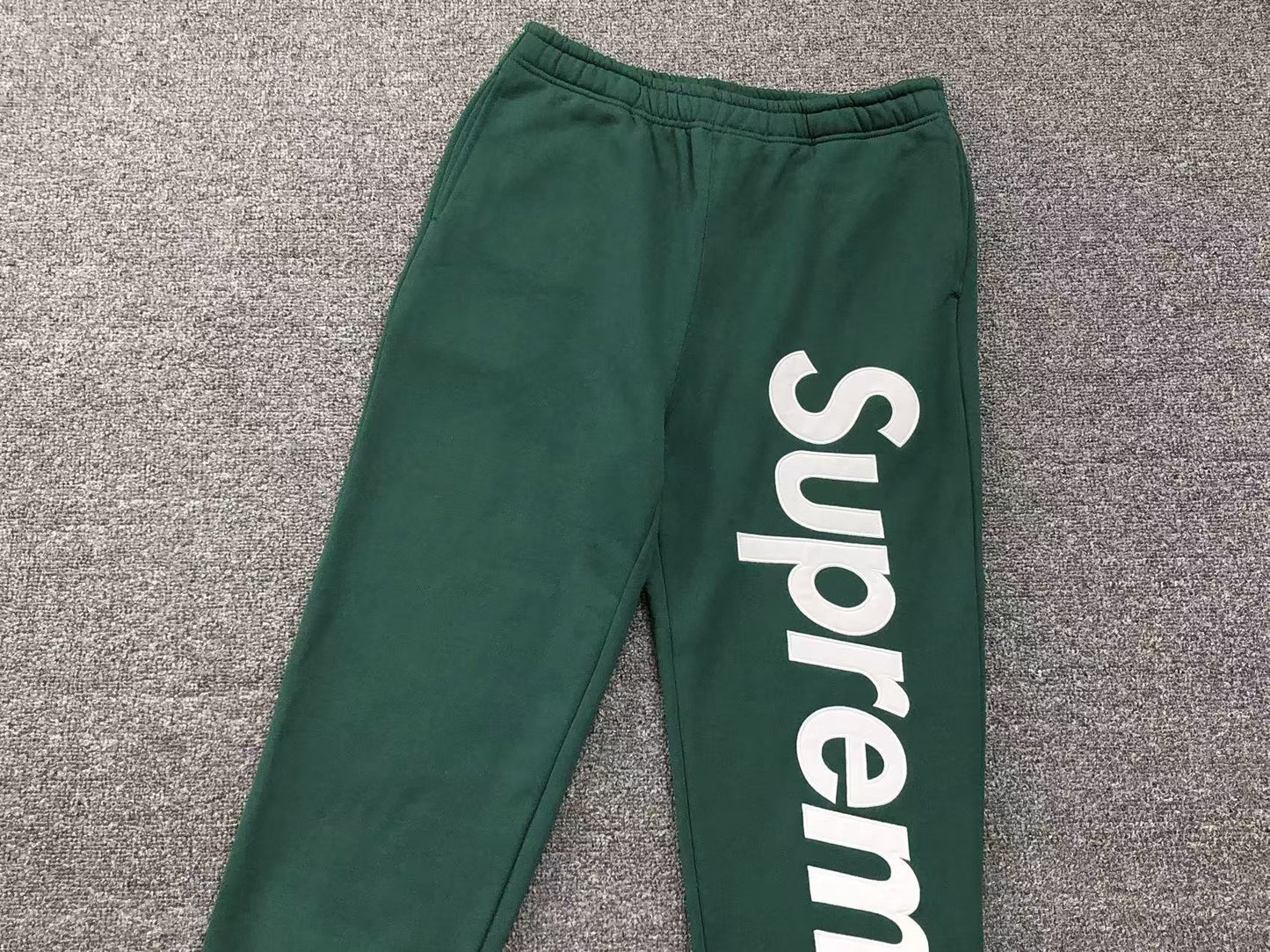 Supreme Satin Appliqué Sweatpants Green
