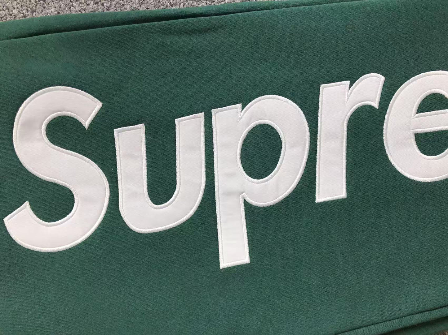 Supreme Satin Appliqué Sweatpants Green