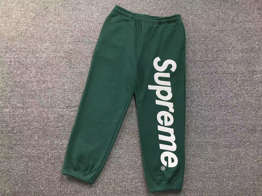 Supreme Satin Appliqué Sweatpants Green