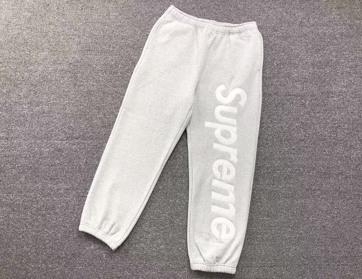Supreme Satin Appliqué Sweatpants Grey