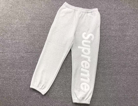 Supreme Satin Appliqué Sweatpants Grey
