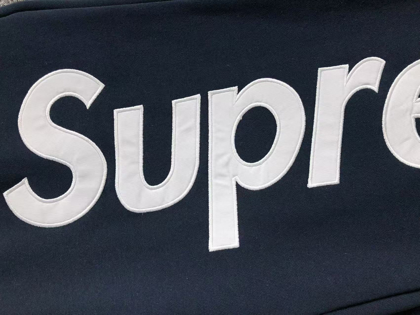 Supreme Satin Appliqué Sweatpants Navy