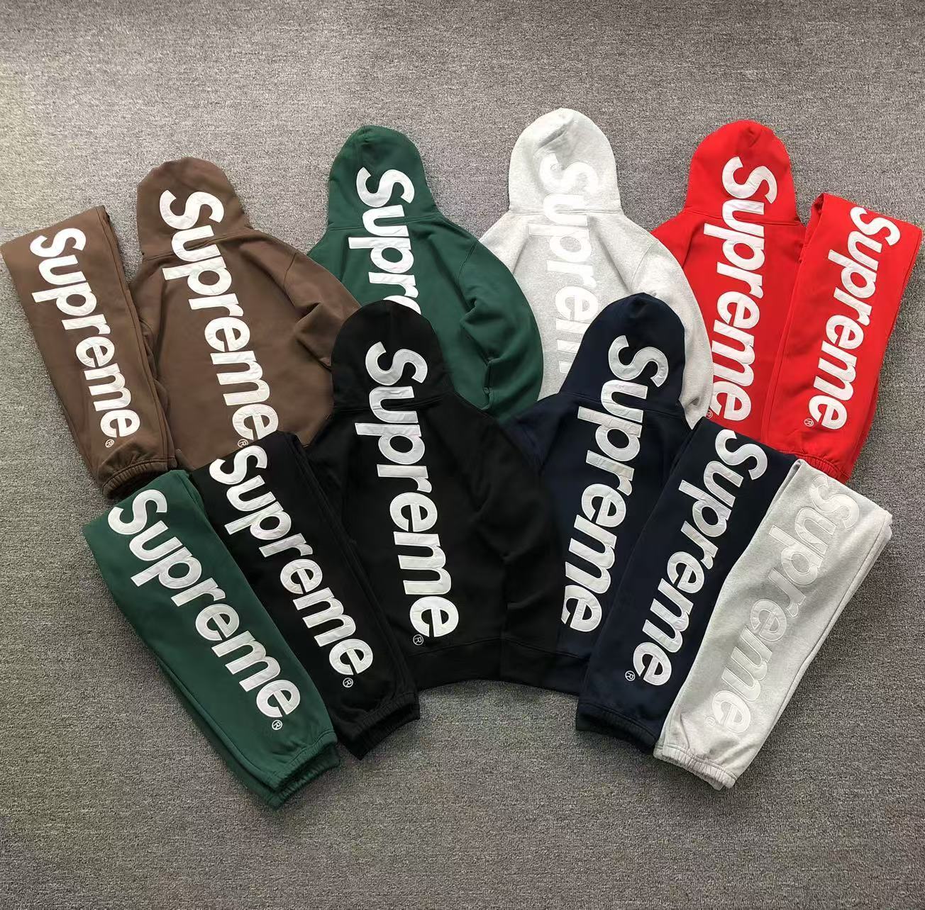 Supreme Satin Appliqué Sweatpants Navy