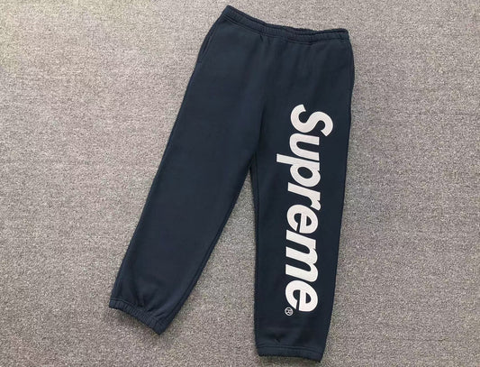 Supreme Satin Appliqué Sweatpants Navy