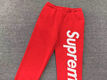 Supreme Satin Appliqué Sweatpants Red
