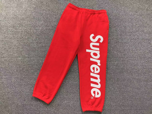 Supreme Satin Appliqué Sweatpants Red