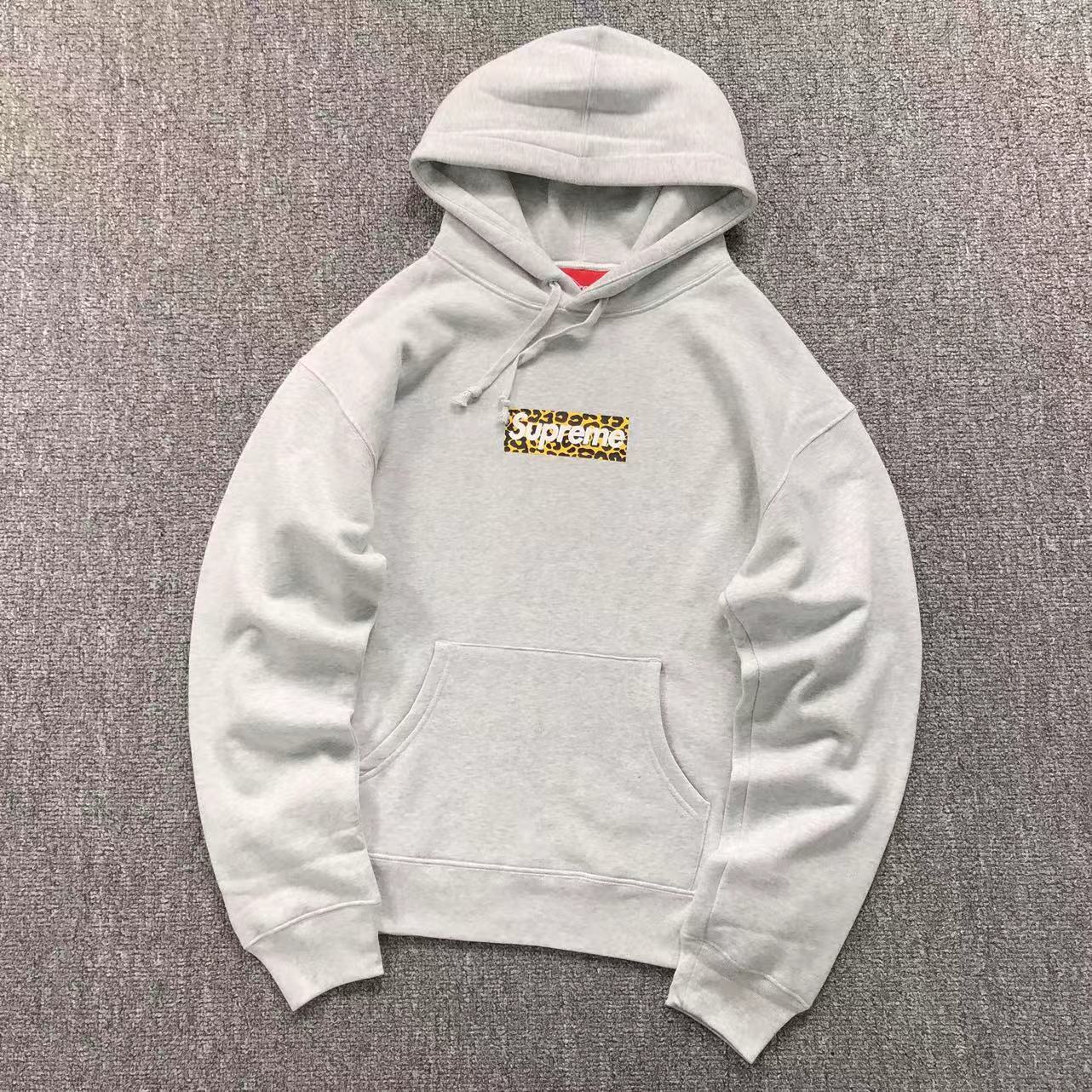 Supreme Shanghai Box Logo Hoodie Heather Grey