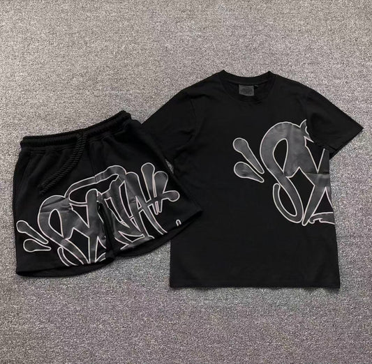 Syna World Syna Logo T-Shirt/Short Set Black-Drip Store Argentina