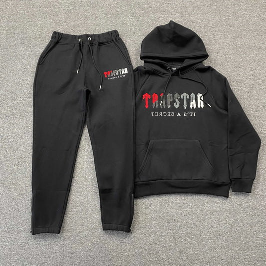 TRAPSTAR CHENILLE DECODED TRACKSUIT BLACK RED-Drip Store Argentina