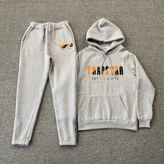 TRAPSTAR CHENILLE DECODED TRACKSUIT GREY ORANGE-Drip Store Argentina
