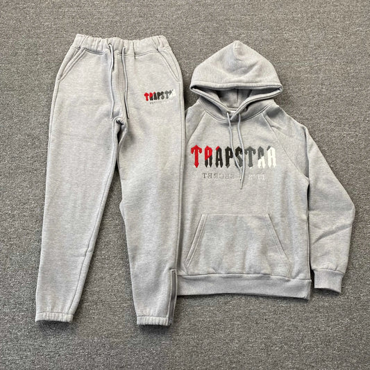 TRAPSTAR CHENILLE DECODED TRACKSUIT GREY RED-Drip Store Argentina