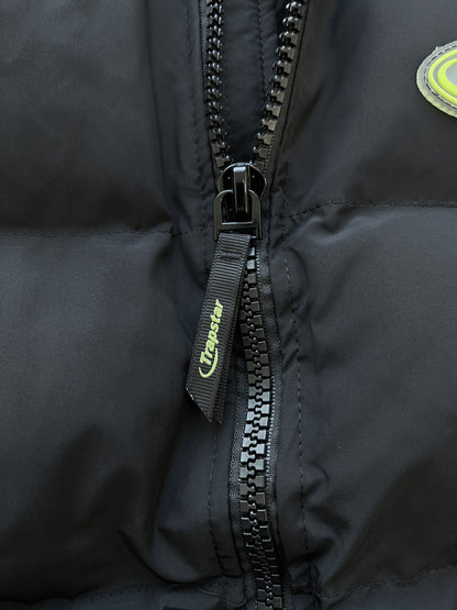Trapstar Hyperdrive Detachable Hooded Puffer Jacket Black Lime