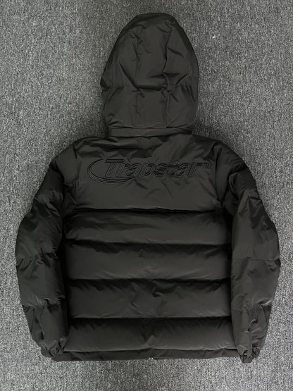 Trapstar Hyperdrive Detachable Hooded Puffer Jacket Triple Black