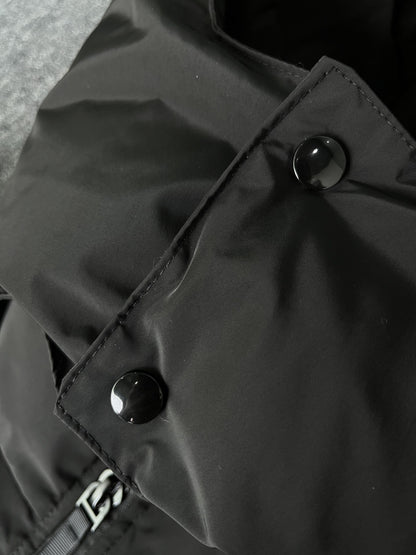 Trapstar Hyperdrive Detachable Hooded Puffer Jacket Triple Black