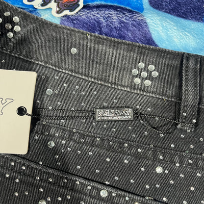 Vale Forever Iced Out Denim Shorts Black