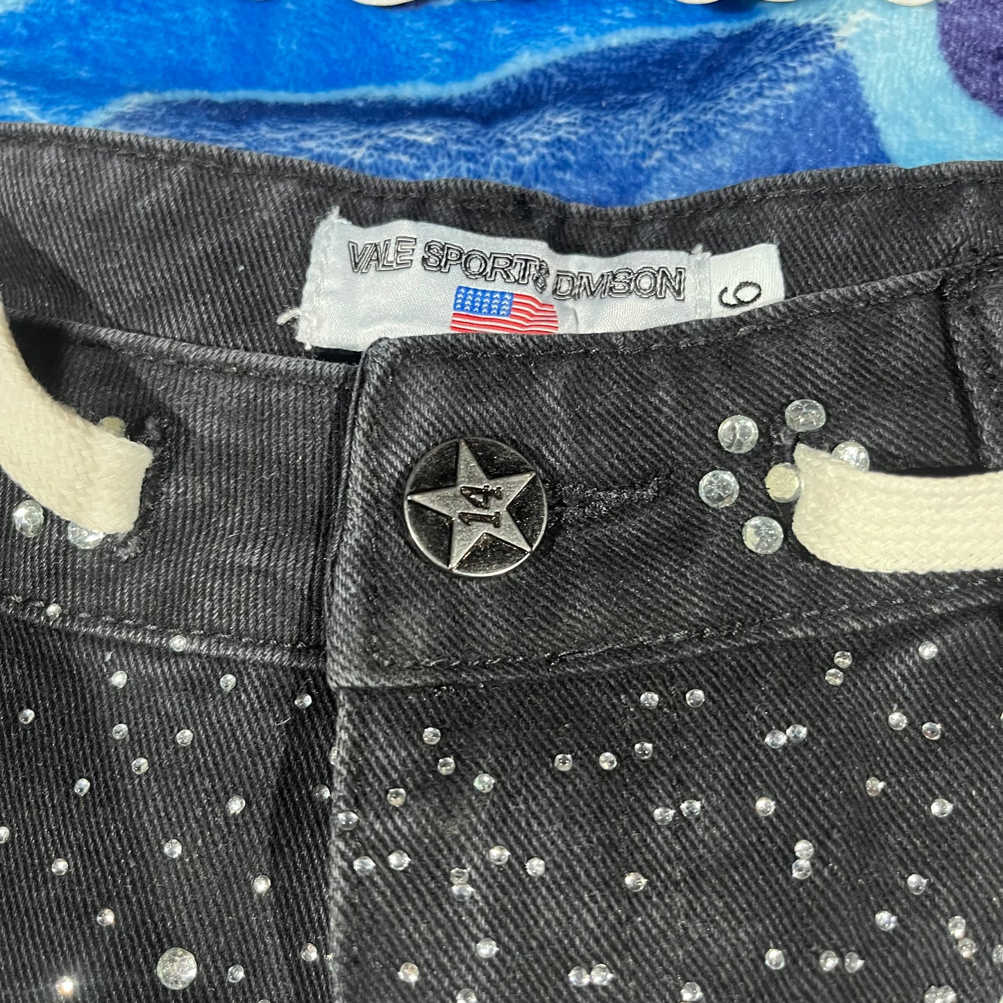 Vale Forever Iced Out Denim Shorts Black