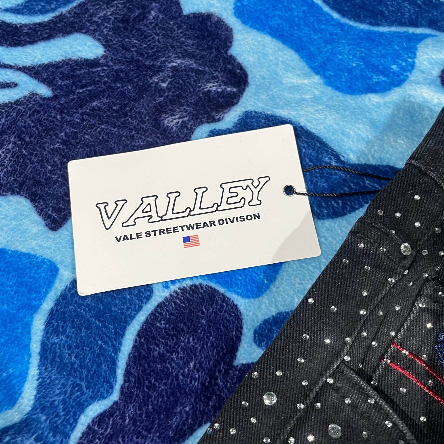 Vale Forever Iced Out Denim Shorts Black