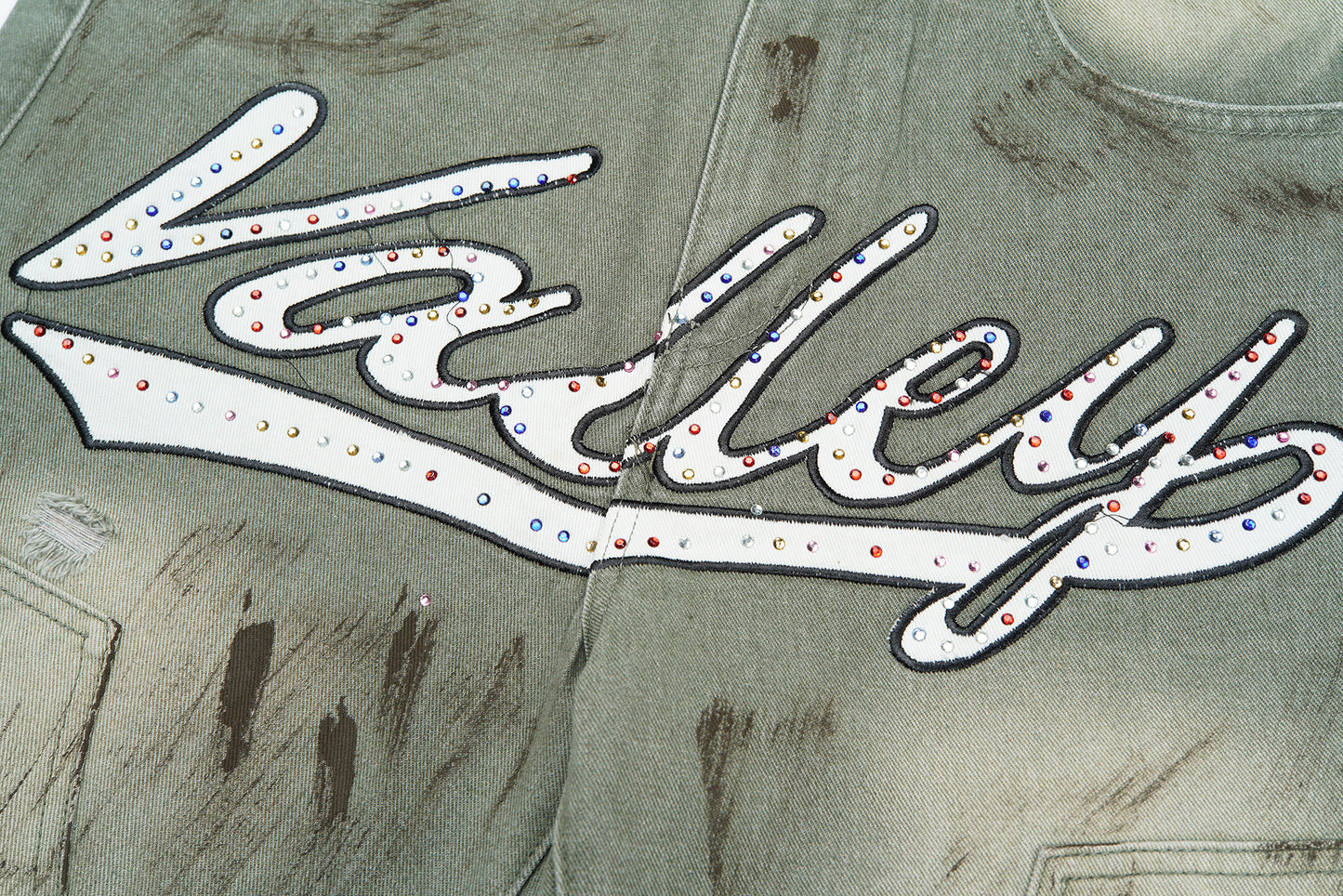 Vale Forever Skittle Denim Shorts Green