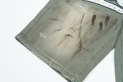 Vale Forever Skittle Denim Shorts Green