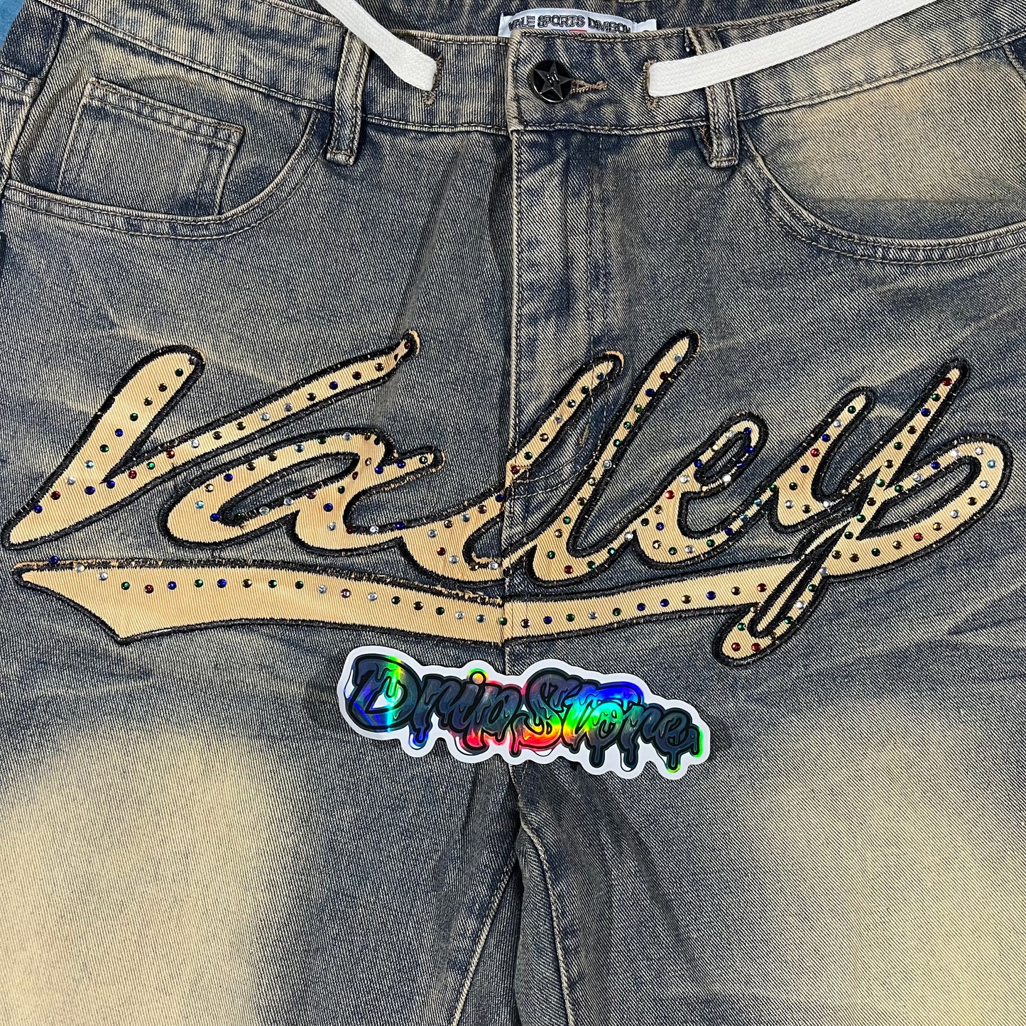 Vale Forever Skittles Denim Shorts Blue