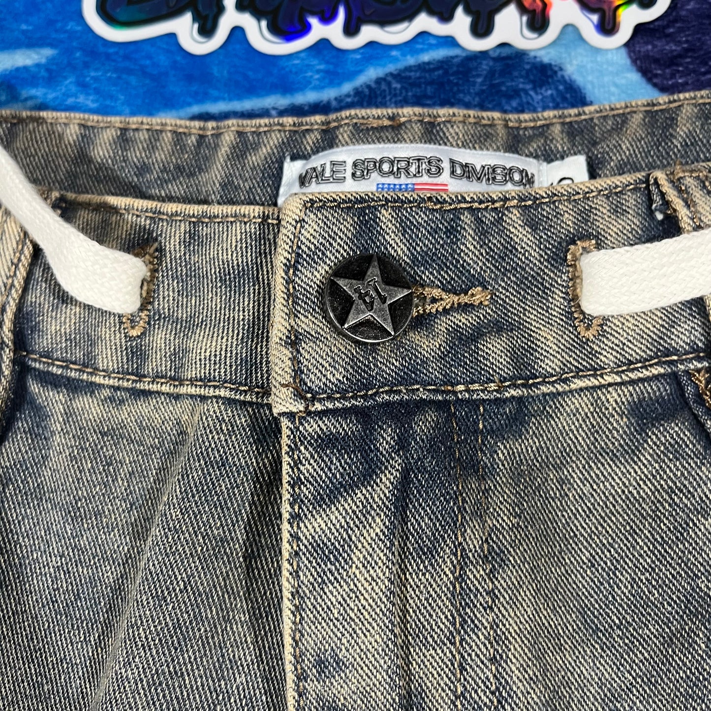 Vale Forever Skittles Denim Shorts Blue