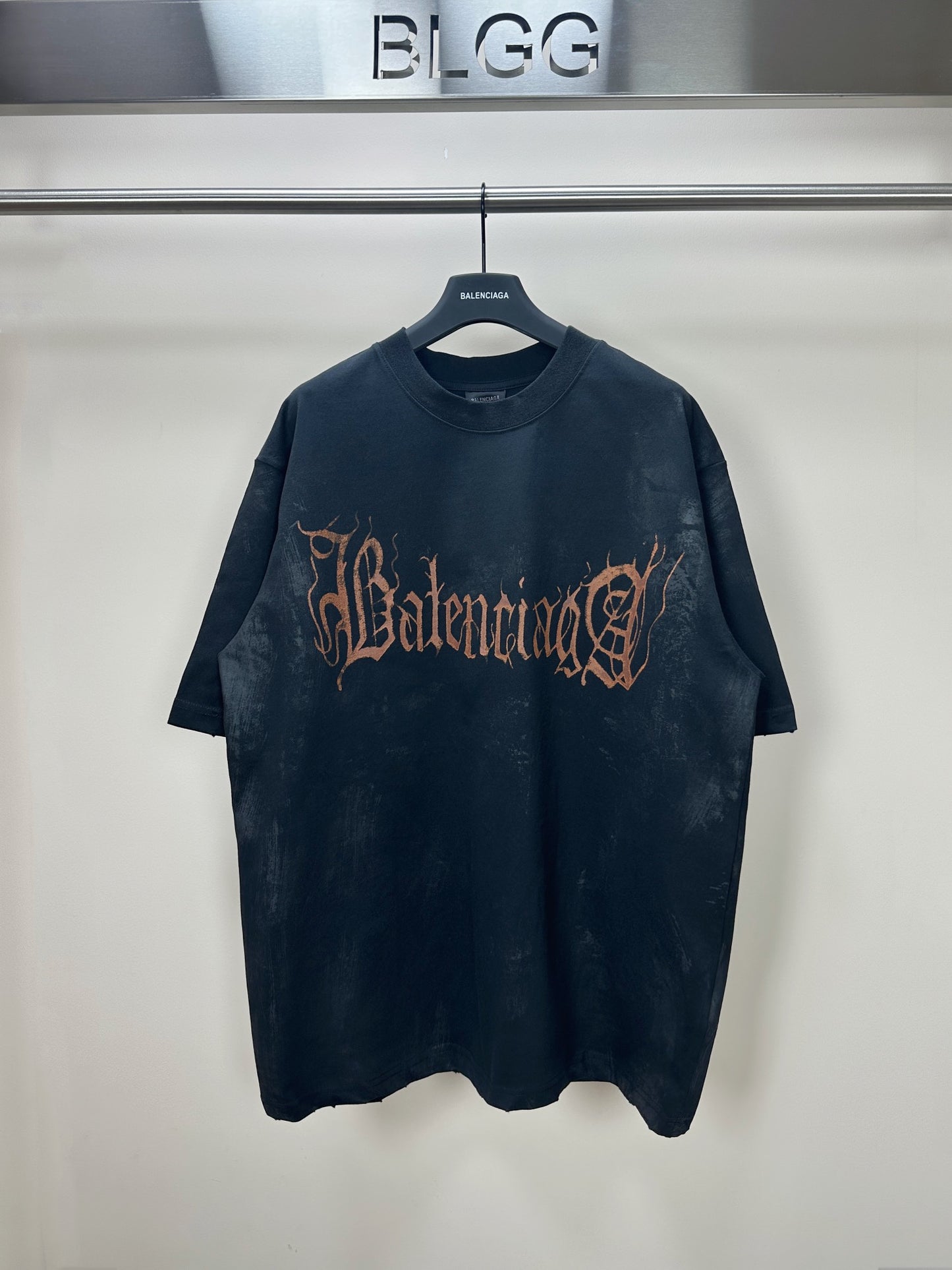 BALENCIAGA HEAVY METAL T-SHIRT BLACK WASHED