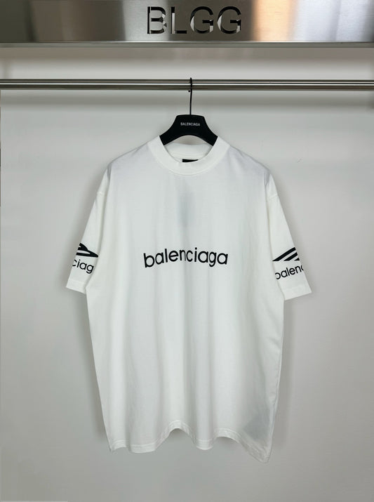 BALENCIAGA 3B LOGO T-SHIRT WHITE