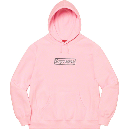 SUPREME KAWS CHALK LOGO HOODIE LIGHT PINK