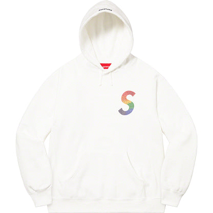 SUPREME SWAROVSKI S LOGO HOODIE WHITE