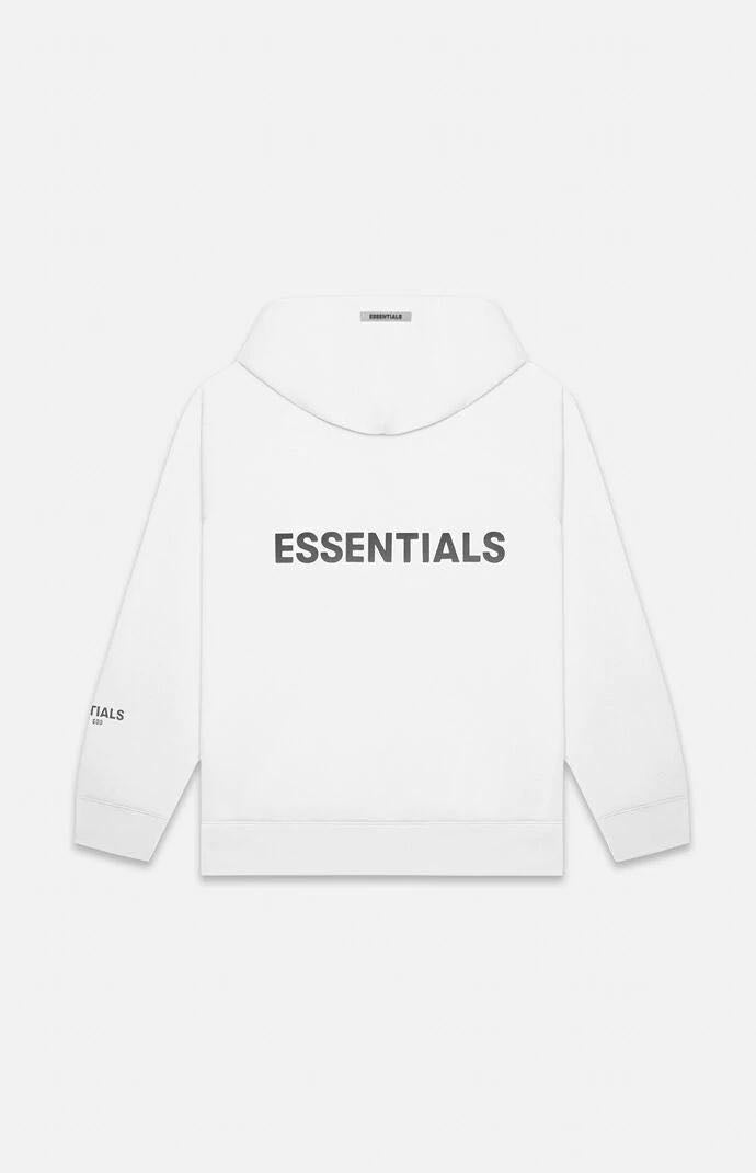 FEAR OF GOD ESSENTIALS APPLIQUE LOGO ZIP UP WHITE