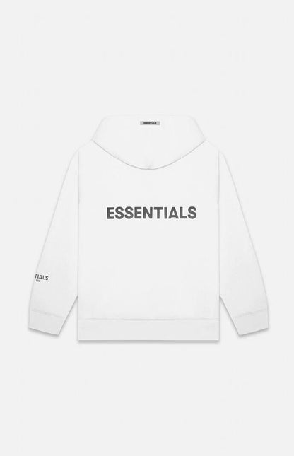 FEAR OF GOD ESSENTIALS APPLIQUE LOGO ZIP UP WHITE