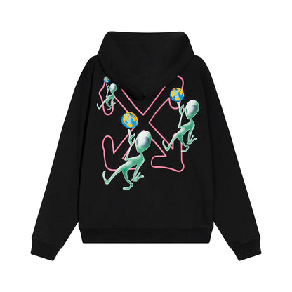 OFF-WHITE ALIEN ARROW SKATE HOODIE BLACK/GREEN