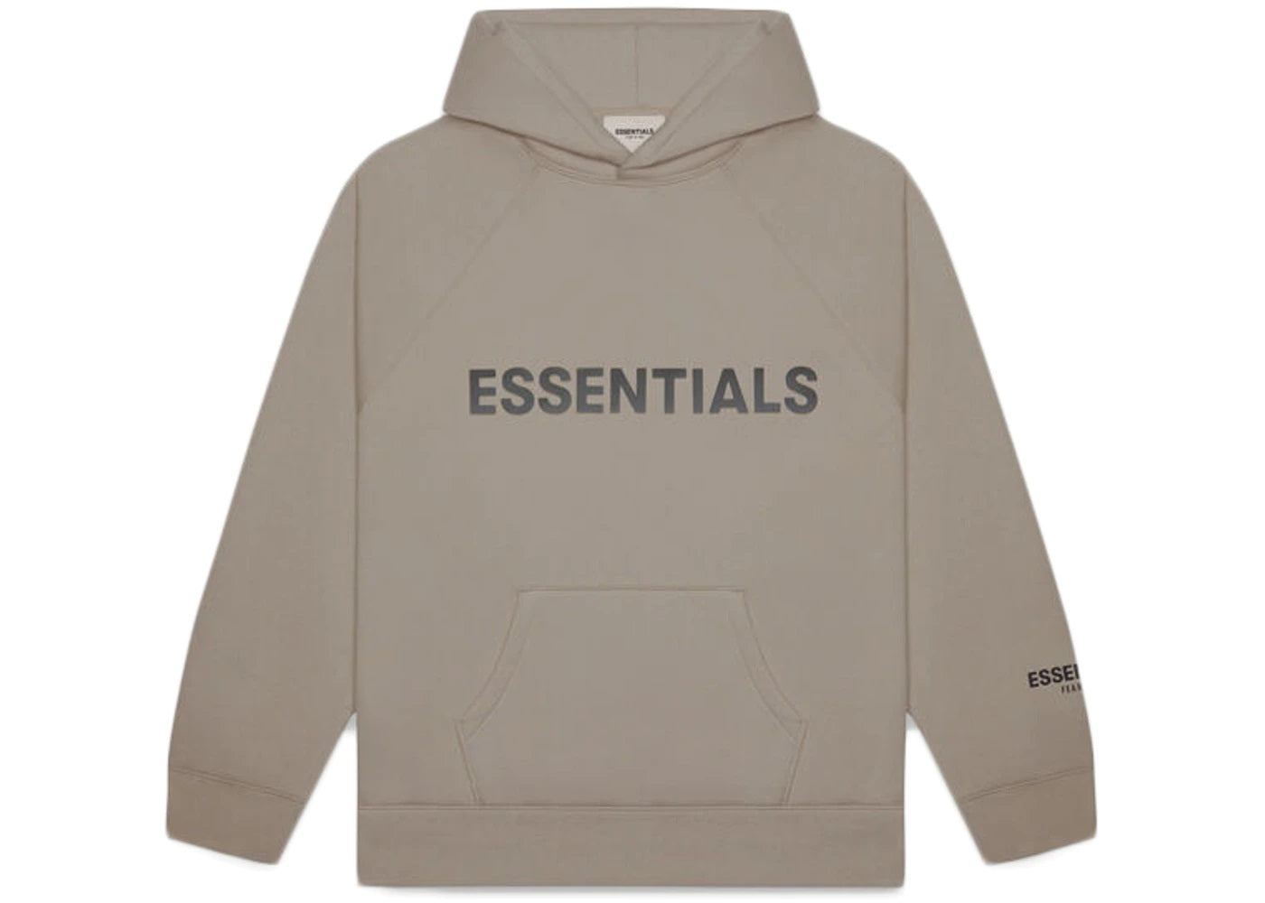 FEAR OF GOD ESSENTIALS APPLIQUE LOGO HOODIE TAUPE