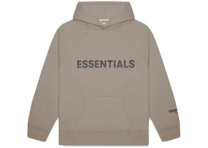 FEAR OF GOD ESSENTIALS APPLIQUE LOGO HOODIE TAUPE