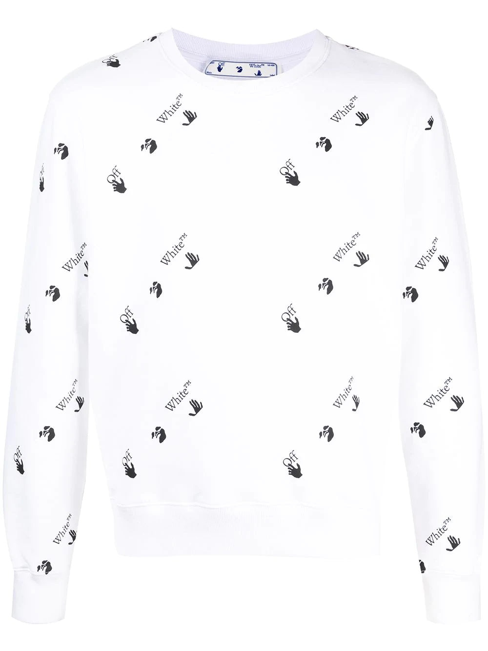 OFF WHITE ALL OVER LOGO PRINT CREWNECK