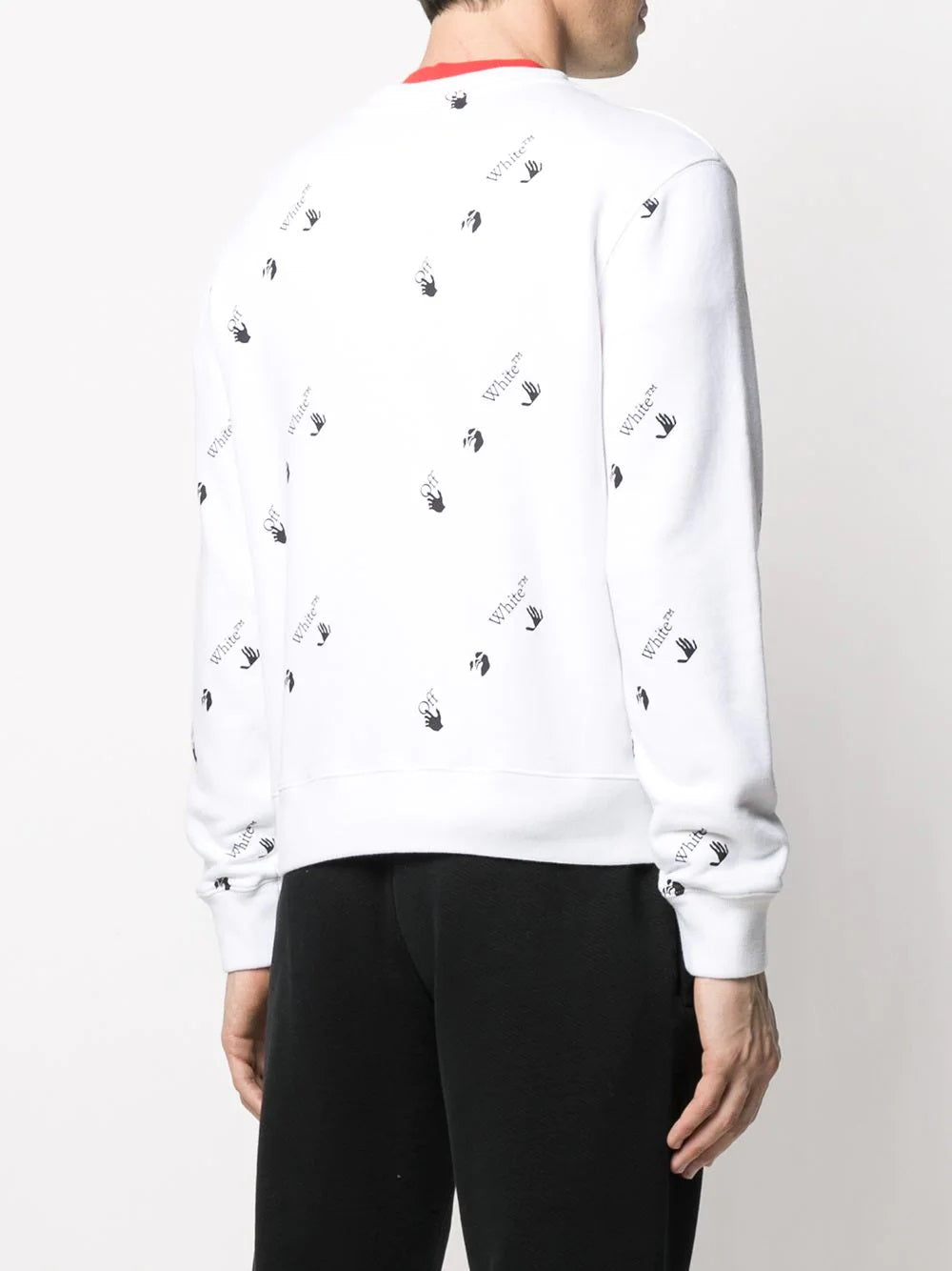 OFF WHITE ALL OVER LOGO PRINT CREWNECK