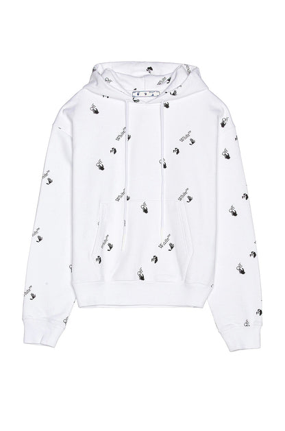 OFF WHITE ALL OVER LOGO PRINT HOODIE