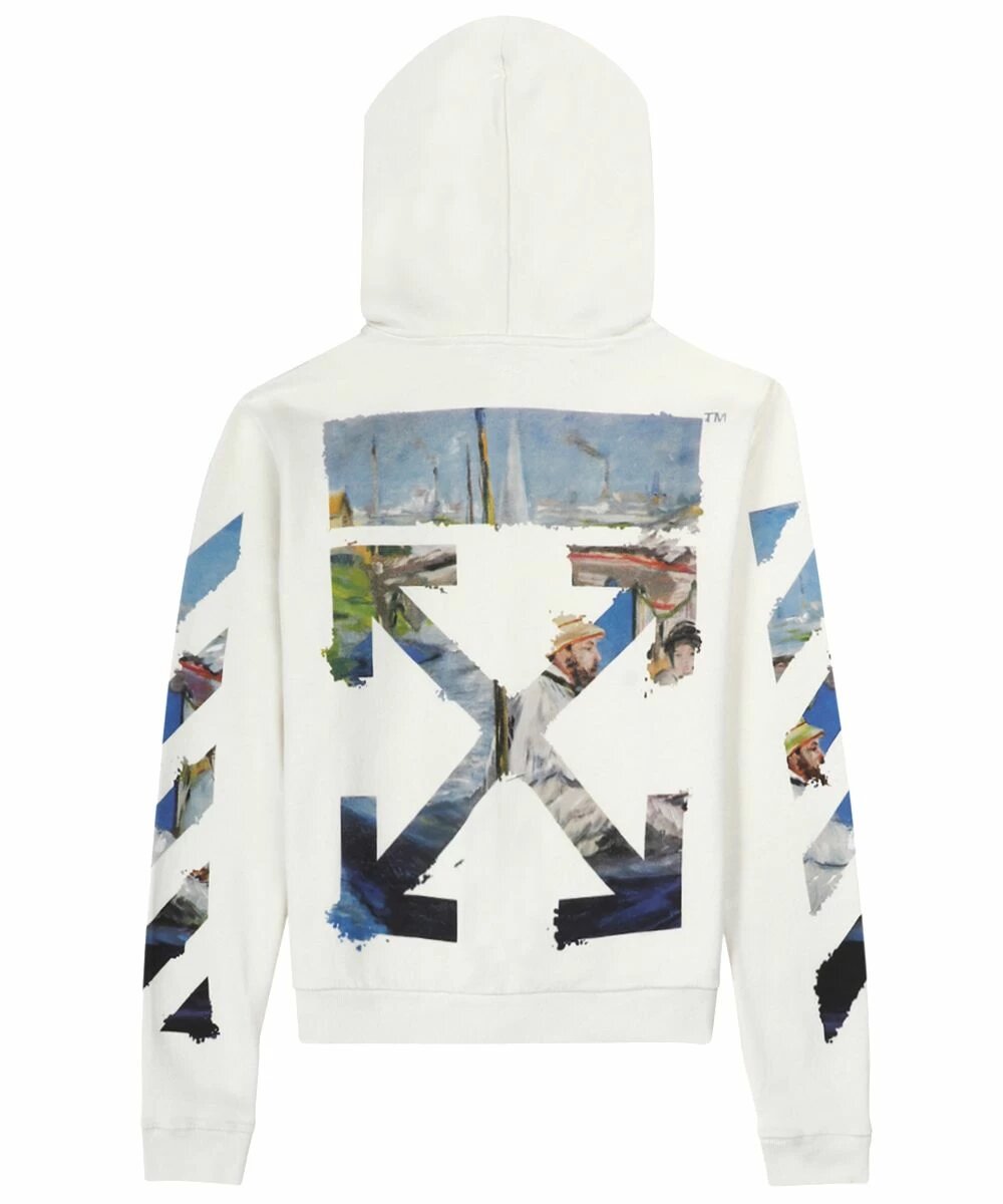 OFF WHITE DIAG PRINT ZIP UP HOODIE-Drip Store Argentina