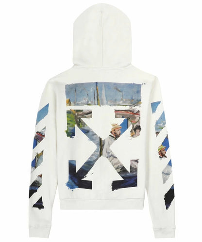 OFF WHITE DIAG PRINT ZIP UP HOODIE-Drip Store Argentina