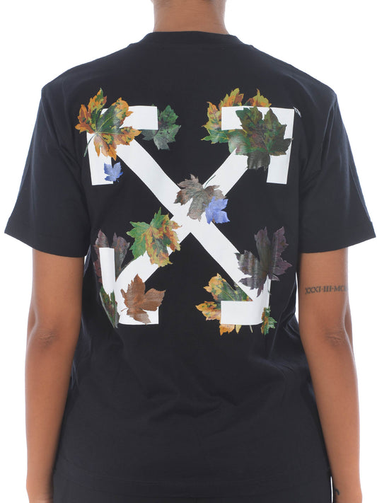 OFF WHITE LEAVES ARROW T-SHIRT-Drip Store Argentina
