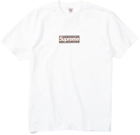 SUPREME BURBERRY BOX LOGO T-SHIRT WHITE-Drip Store Argentina